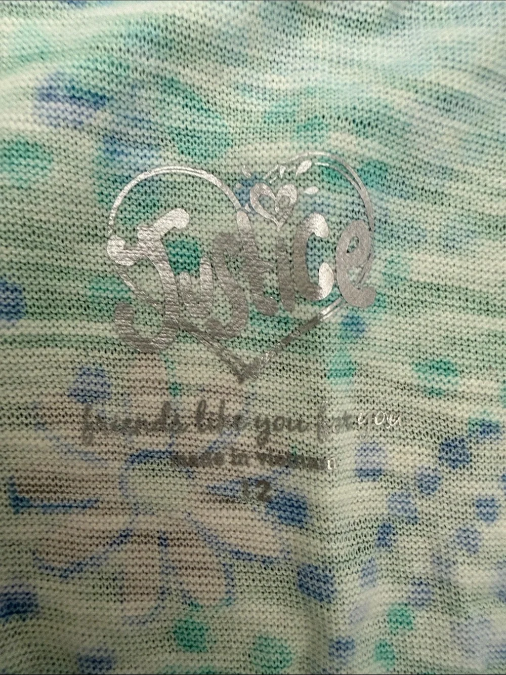 Justice Girl’s Aqua and Teal Floral Rhinestone Tank Top, Size 12